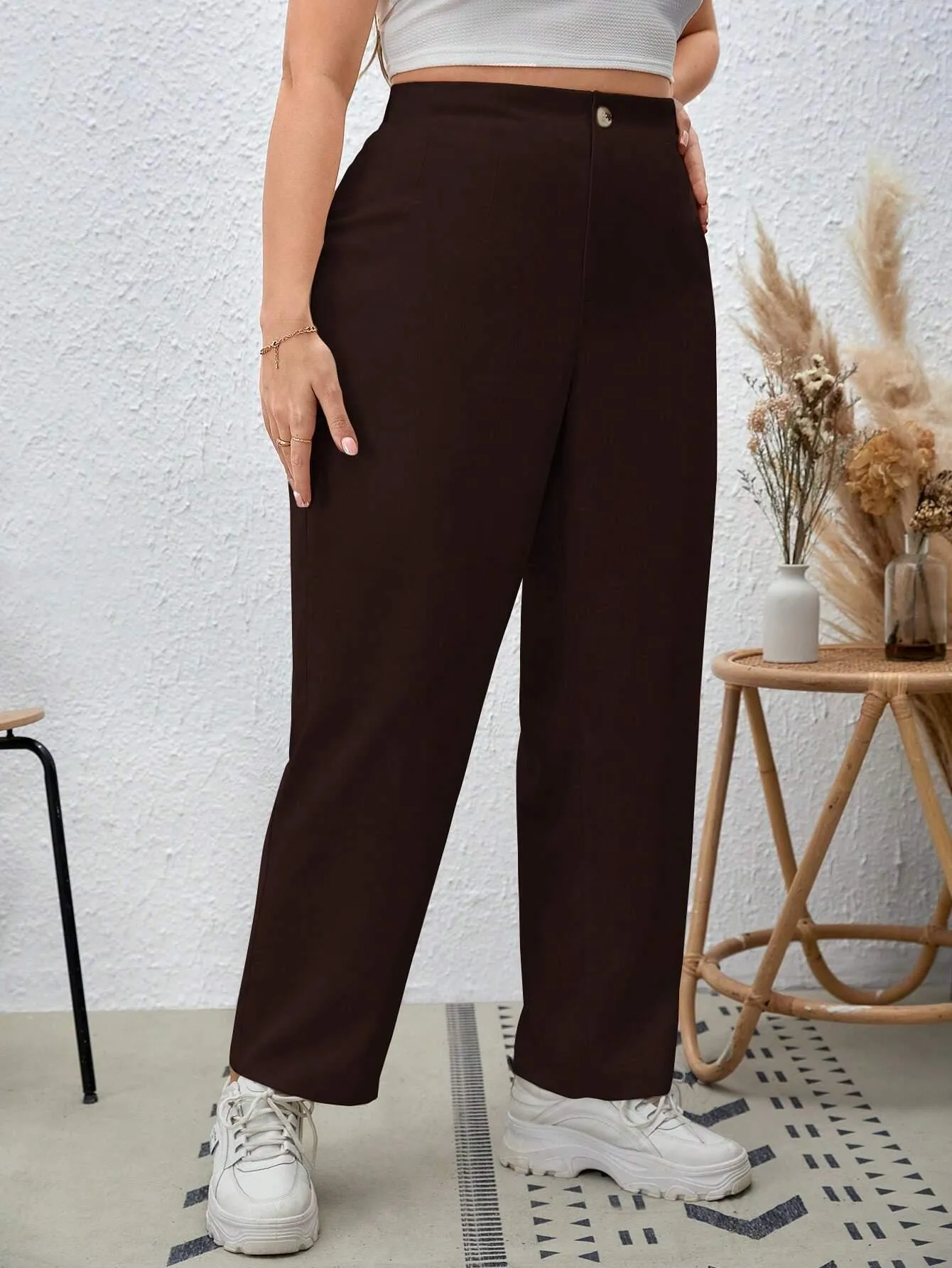 Calça Reta Feminina Plus Size - Amalia