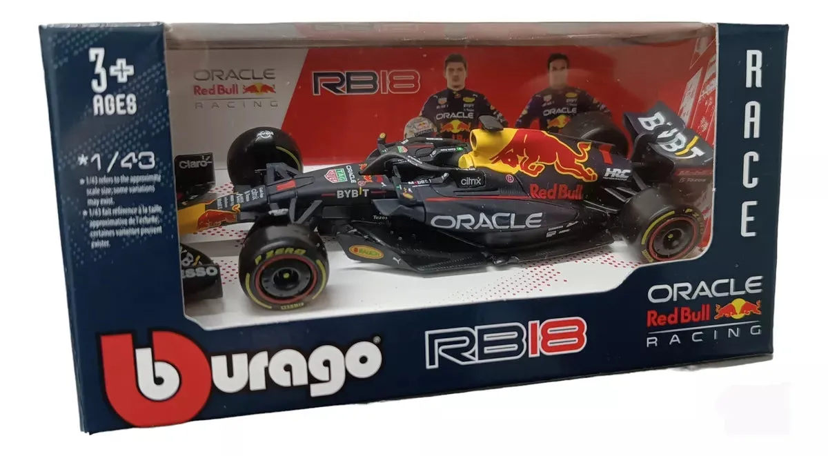 Carro Escala 1:43 Checo Perez RB18 2022 Bburago - Azul