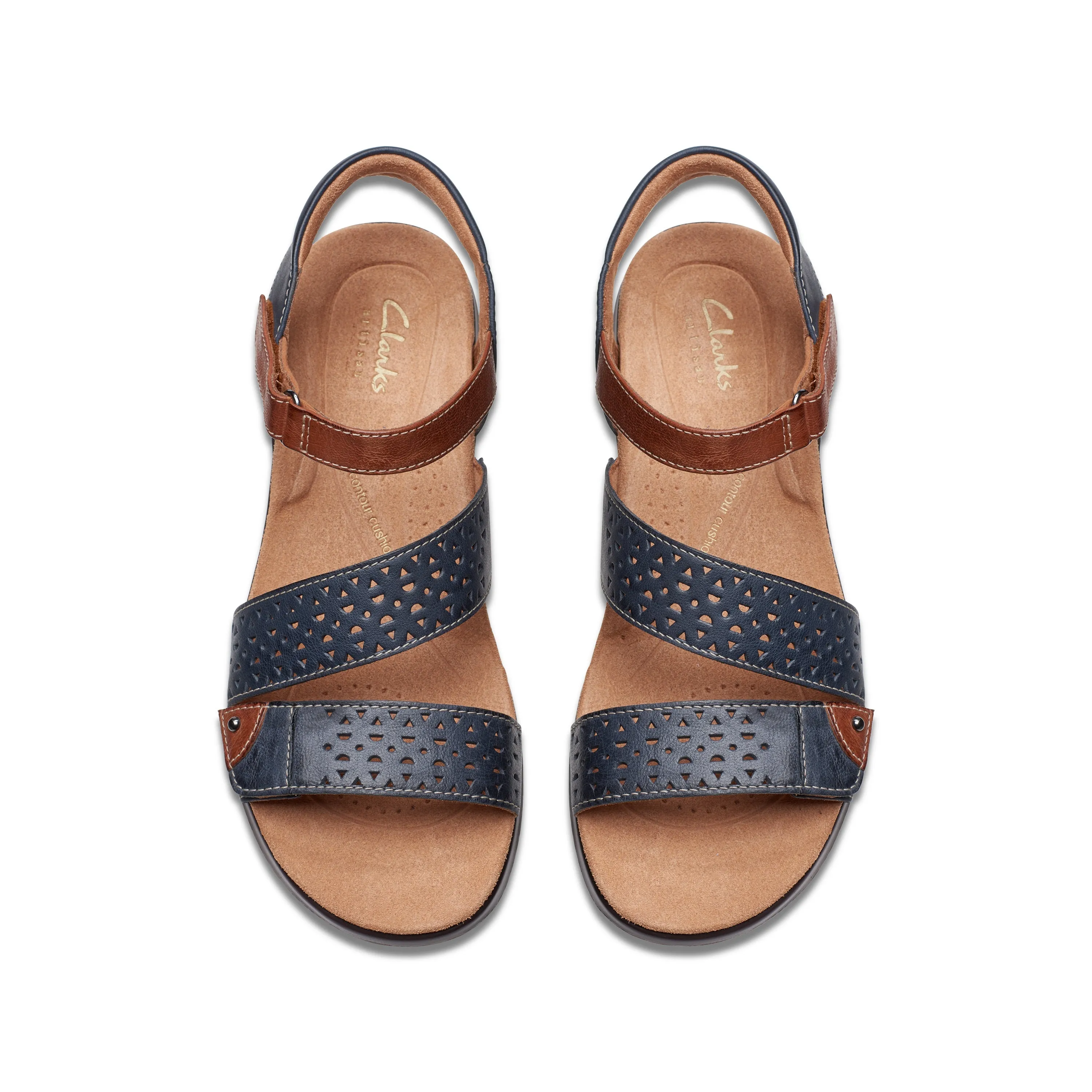 CLARKS | SANDALIAS CASUAL MUJER | KITLY WAY NAVY LEATHER | AZUL