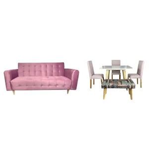 Combo Sofa Cama   Comedor Palo de Rosa