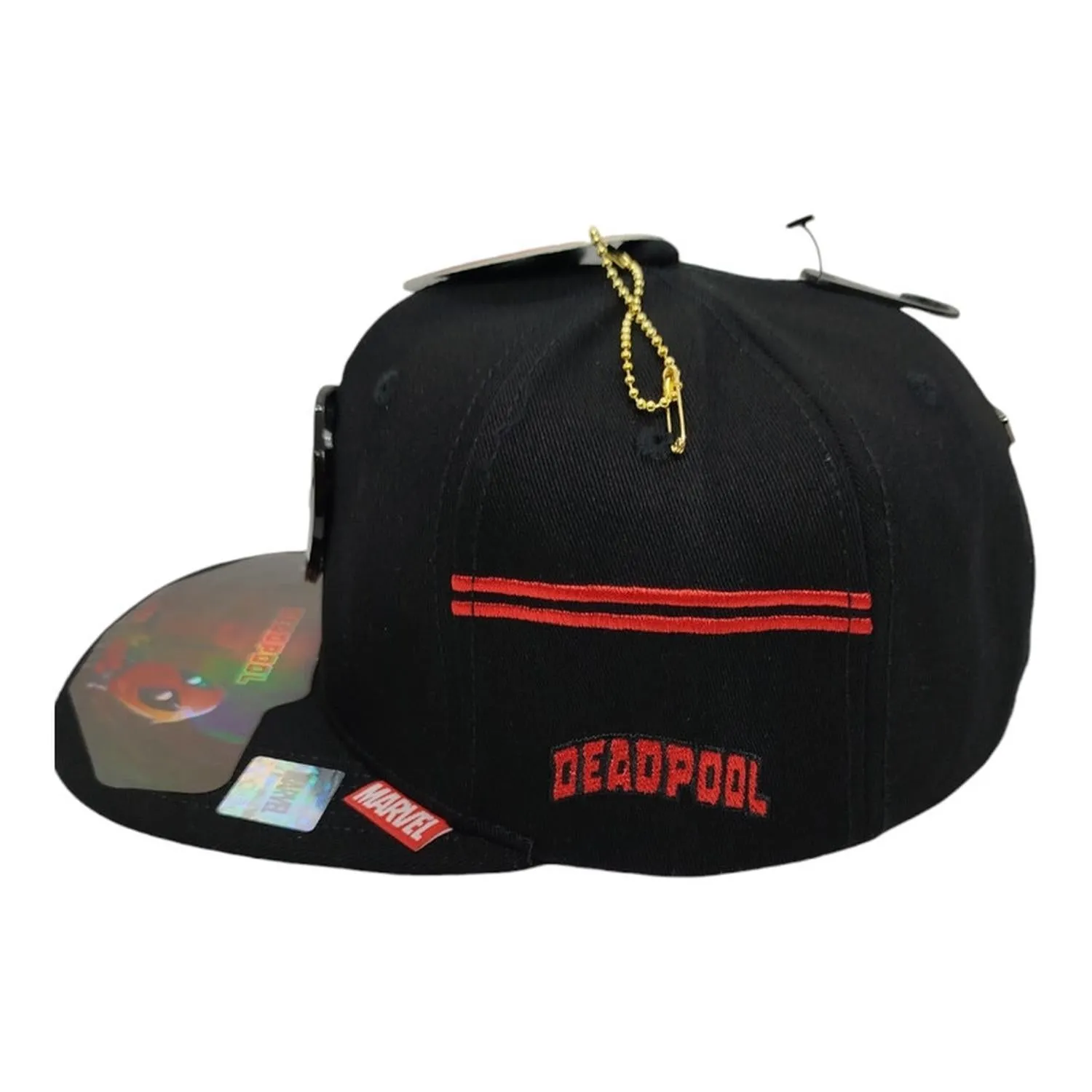 Kndit Caps Gorra Negra Placa Negra Logo Deadpool