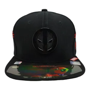 Kndit Caps Gorra Negra Placa Negra Logo Deadpool