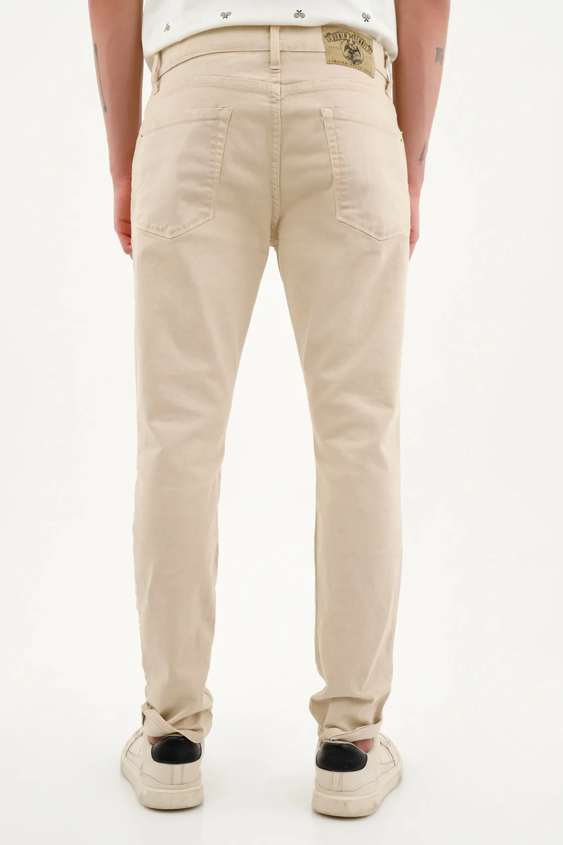 Pantalón cinco bolsillos crudo para hombre