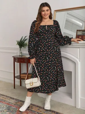 Vestido Longo Florido Plus Size - Noelle