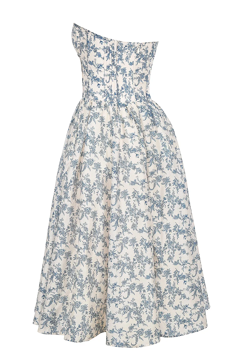 Vestido Midi Floral Azul Modelo Bennett