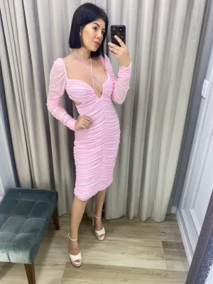 Vestido Nxt Lvl Jay Midi Rosa