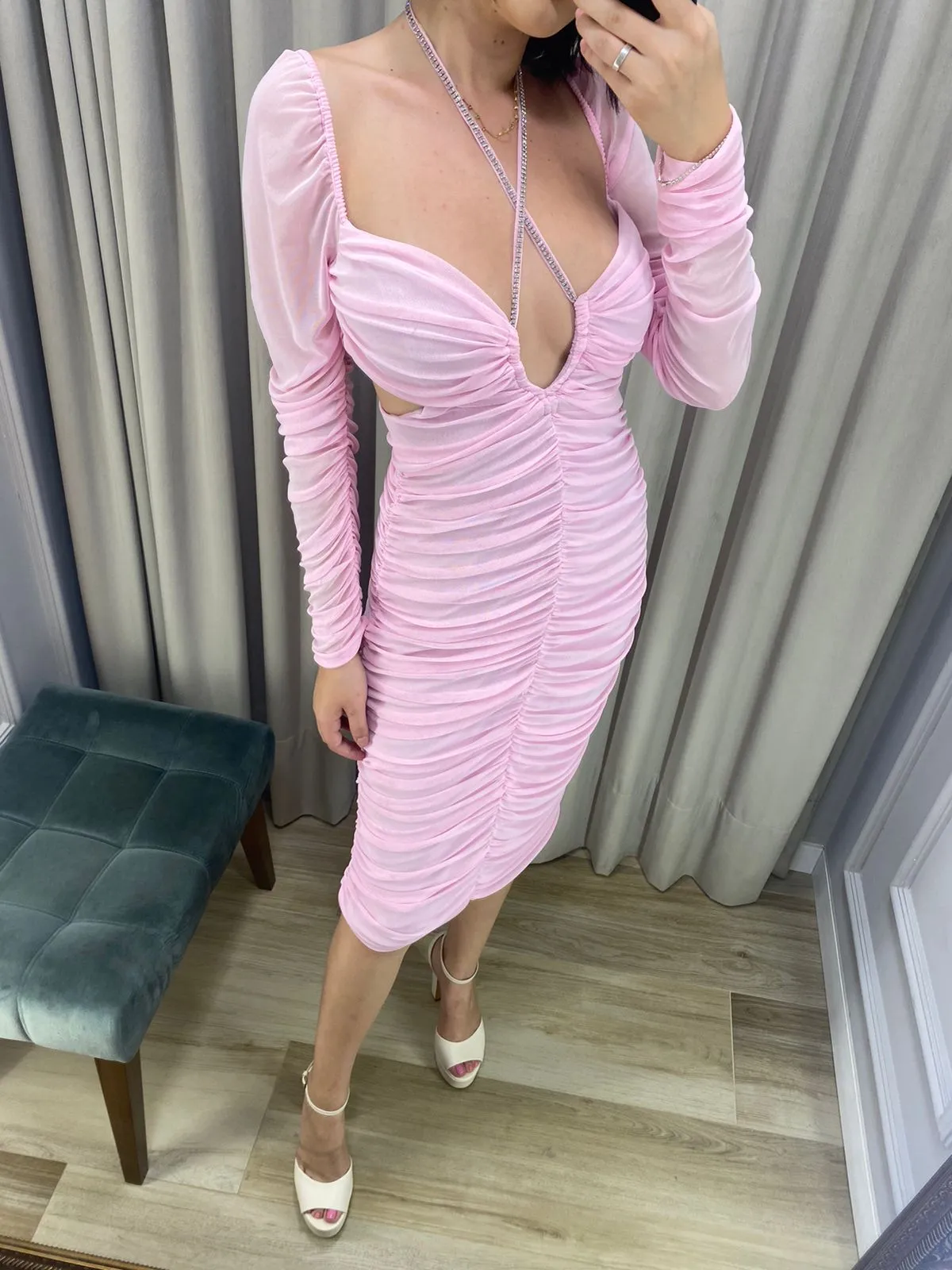 Vestido Nxt Lvl Jay Midi Rosa