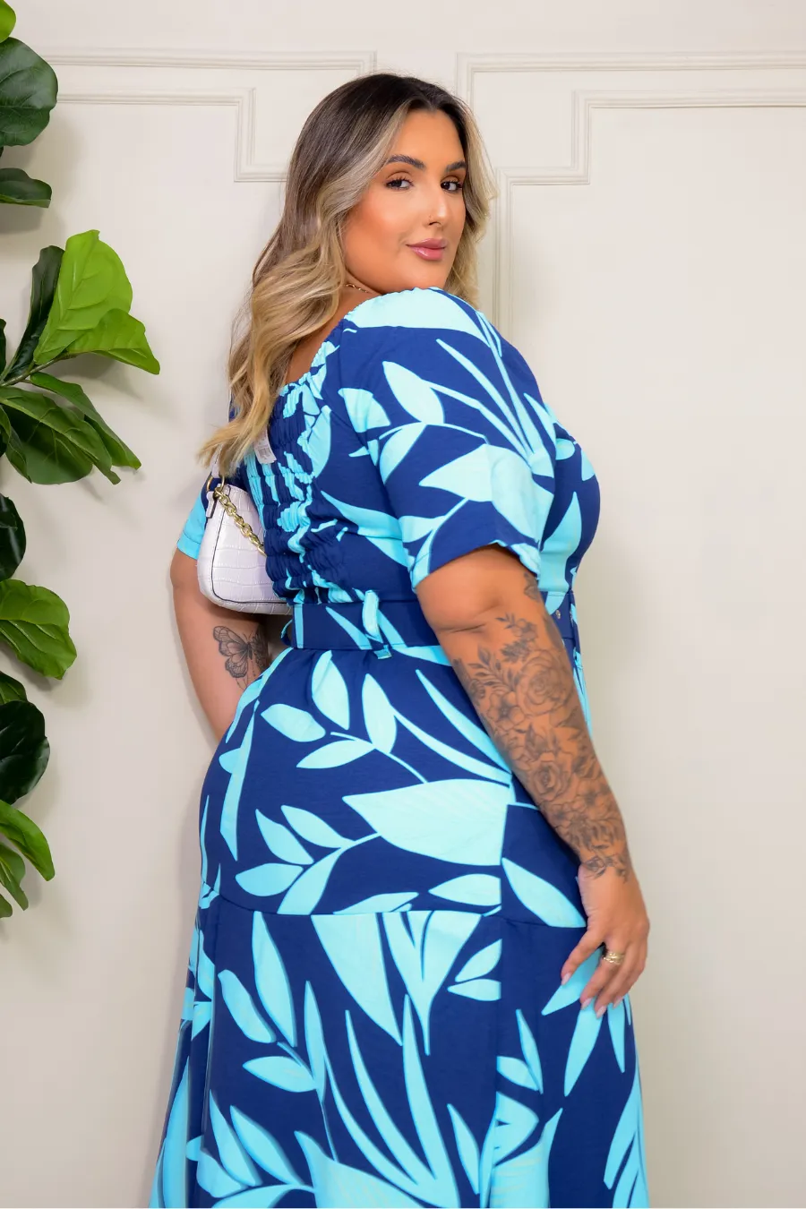 Vestido Plus Size Com Cinto Firenze